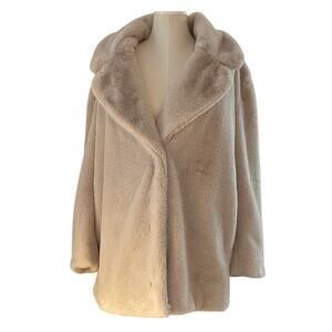 H&M Cream Faux Fur Coat